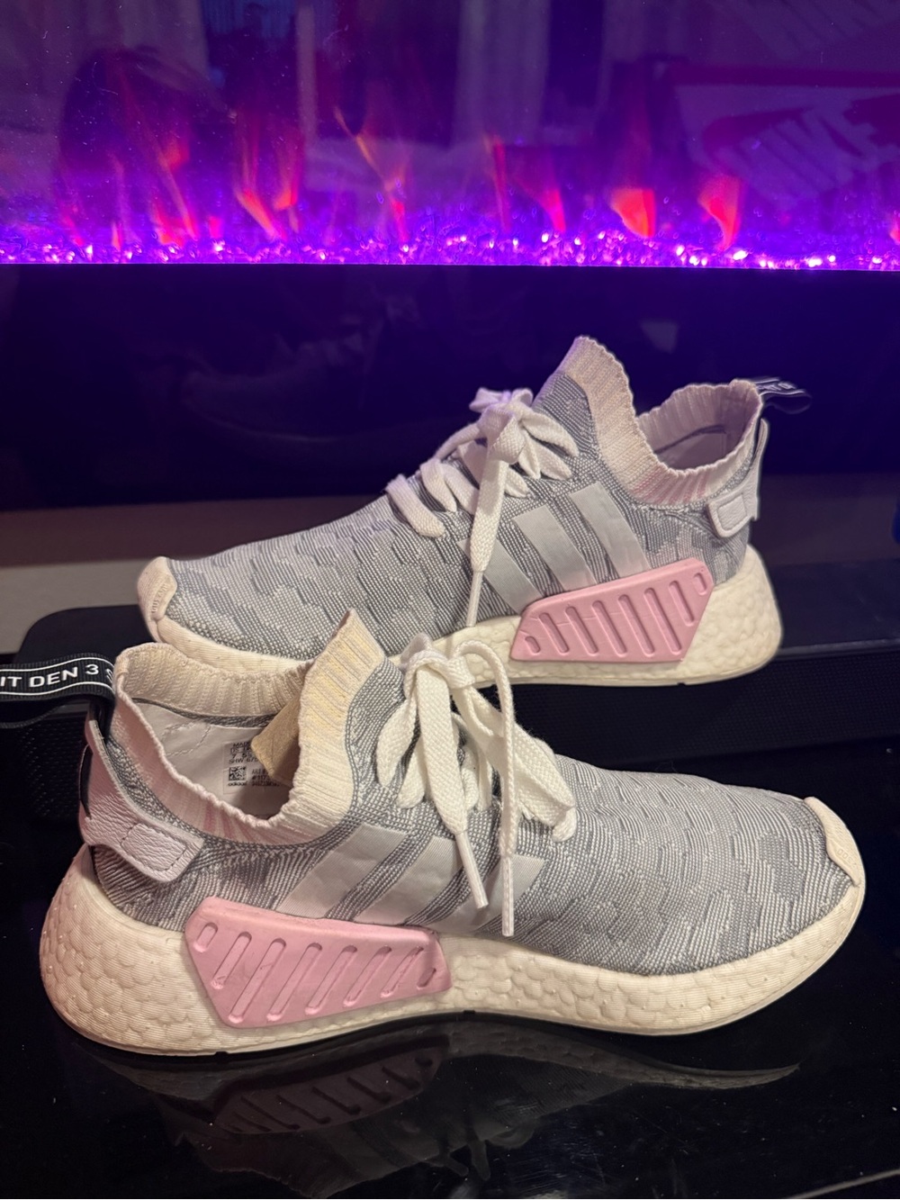 adidas Women's Grey & Pink NMD R1 Primeknit Sneakers